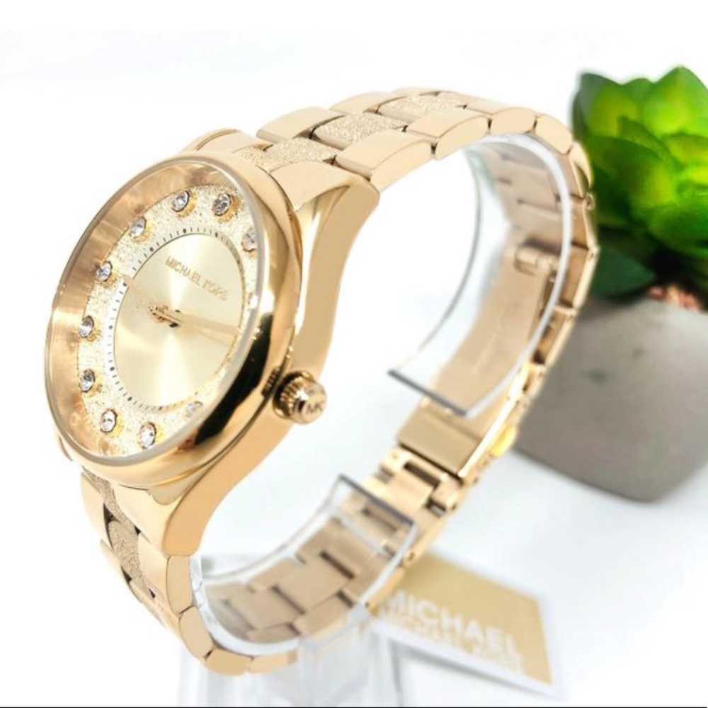 🆕Michael Kors Colette Three-Hand Gold-Tone Watch - Picture 13 of 14